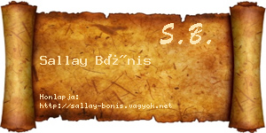 Sallay Bónis névjegykártya